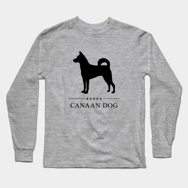 Canaan Dog Black Silhouette Long Sleeve T-Shirt by millersye